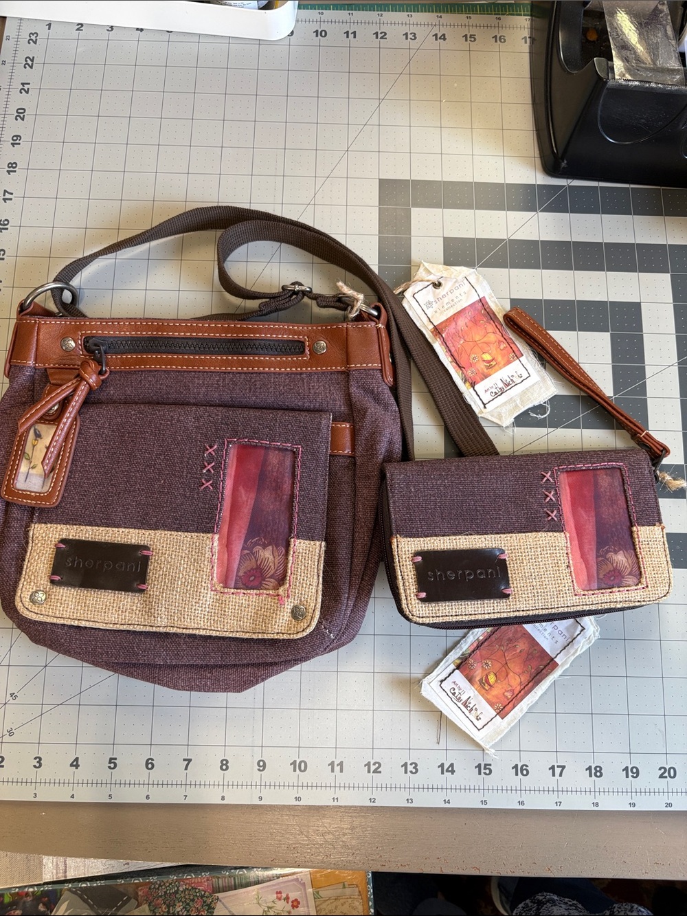 Sherpani Brown Crossbody Bag with Matching Wallet